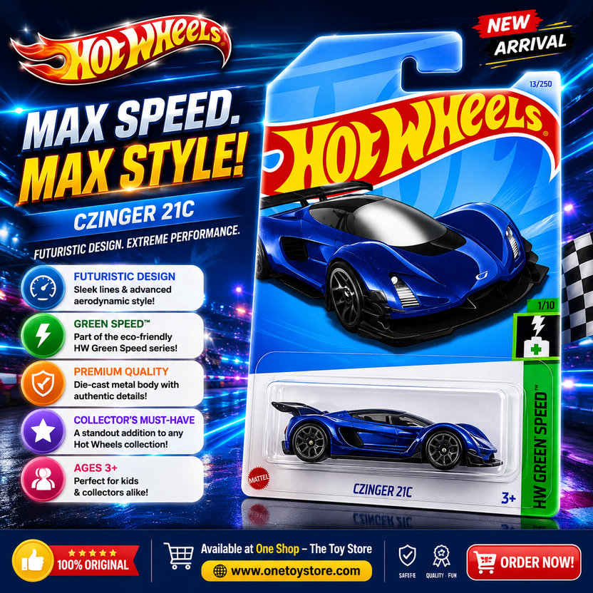 Hot Wheels Czinger 21C Die-Cast Car - High-Performance Green Speed Collection Main image