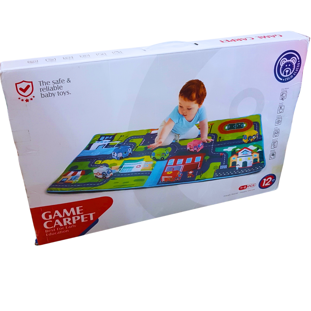 Huanger Game Carpet Play Mat with Toy Cars - Interactive City Map for Early Education Secondary image