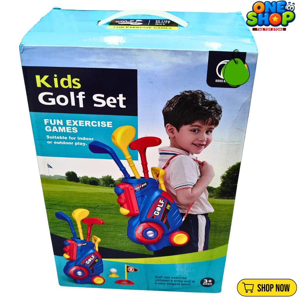 Kids Golf Set with Golf Bag & Wheels – Complete Golf Play Set for Boys & Girls | Indoor & Outdoor Sports Toy with Clubs, Balls & Putting Hole Ages 3+