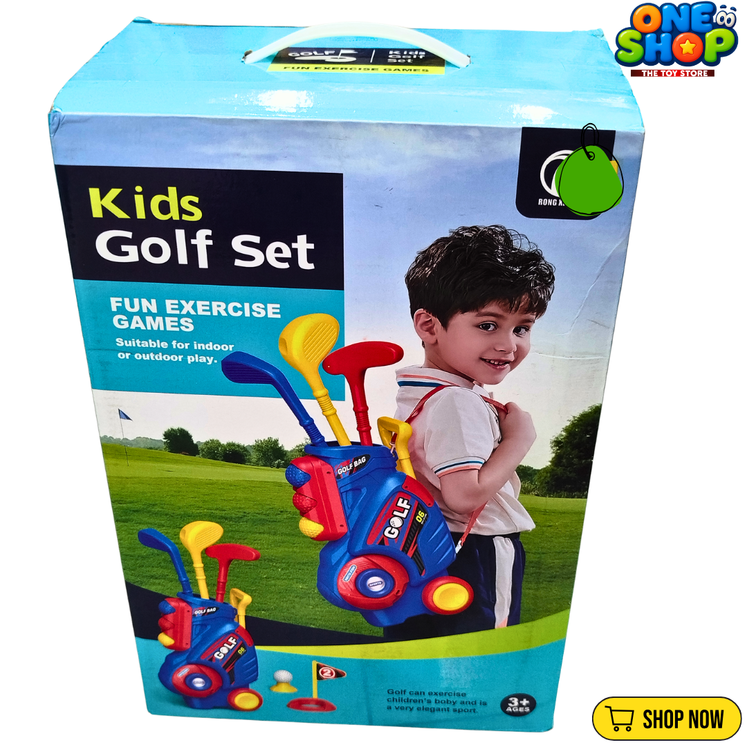 Kids Golf Set with Golf Bag & Wheels – Complete Golf Play Set for Boys & Girls | Indoor & Outdoor Sports Toy with Clubs, Balls & Putting Hole Ages 3+