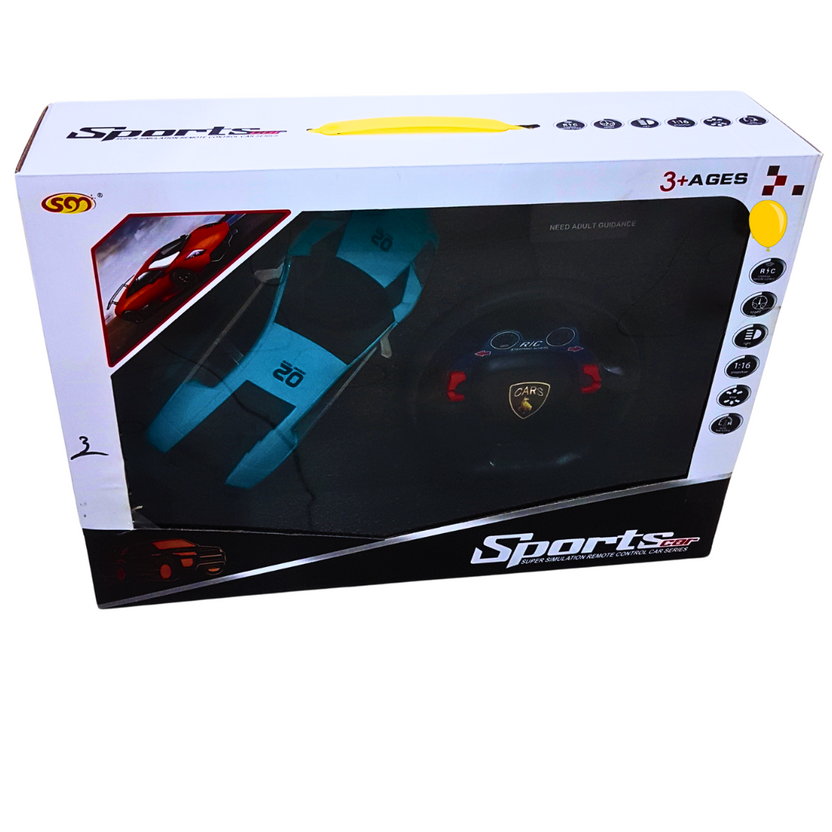 1:16 Scale Remote Control Sports Car with Steering Wheel – Ideal for Kids Ages 3+ | High-Speed RC Car for Fun & Learning Main image
