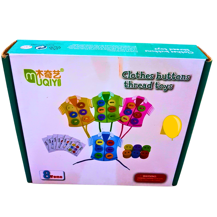 Clothes Buttons Threading Toy Set – Fun & Educational Fine Motor Skills Activity for Kids (Ages 3+) Main image