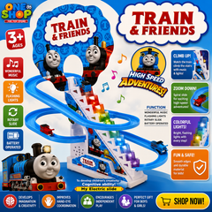 Dog Genius Electric Stair Climbing Race Track Toy – Musical Light-Up Dog Car Track Set with Automatic Elevator | Interactive Educational Toy for Kids Age 3+