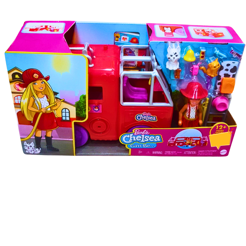Barbie Chelsea Fire Truck Playset - Rescue Adventure with Firefighter Doll & Accessories | For Kids 3+ Main image