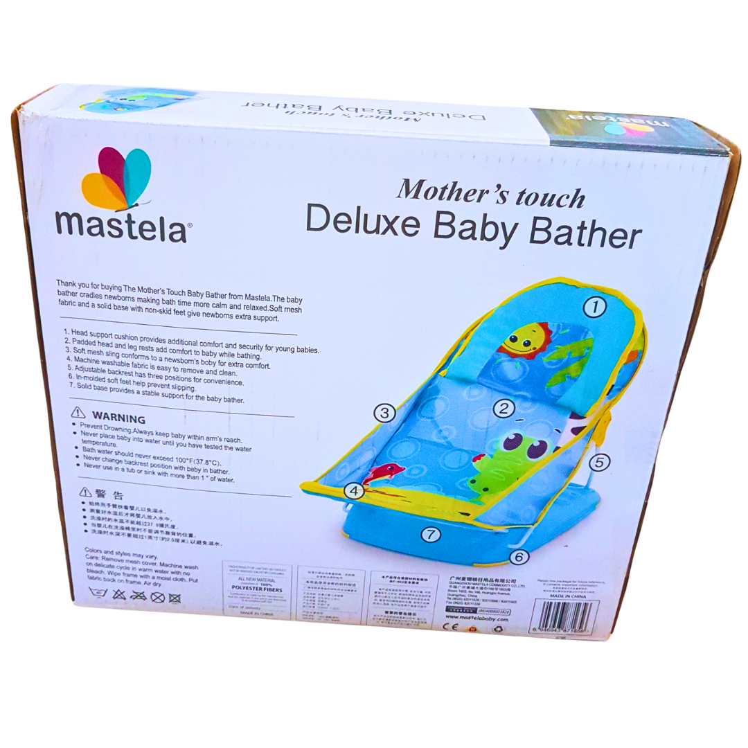 Mastela Deluxe Baby Bather | Adjustable Bath Seat with Head Support and Foldable Design | 0+ Months Secondary image