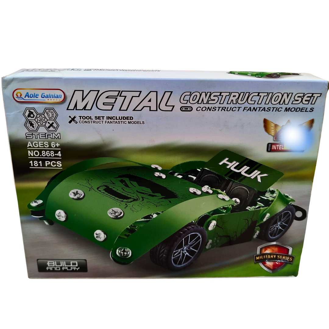 💥 Metal Hulk Car Construction Set for Kids – 181 PCS DIY STEAM Engineering Kit | Ages 6+ | Aole Gainan