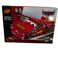 🏁 Lightning McQueen Metal Car Construction Set – DIY Rust-eze Racer Model Kit | Ages 8+ | 128-3