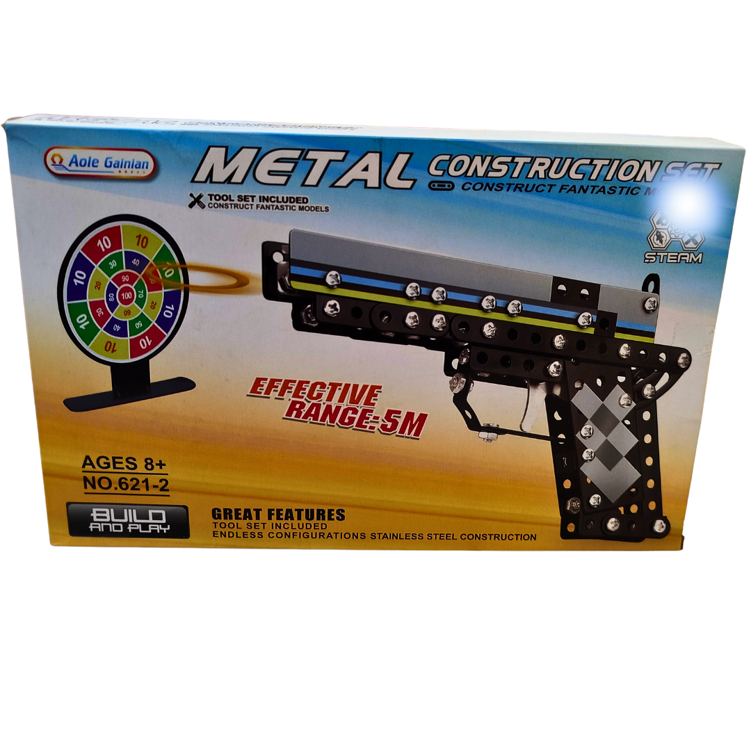 🔫 Metal Rubber Band Launcher Gun DIY Kit – 5M Range STEAM Construction Set | 128 PCS | Ages 8+ | Aole Gainan 621-2 Secondary image