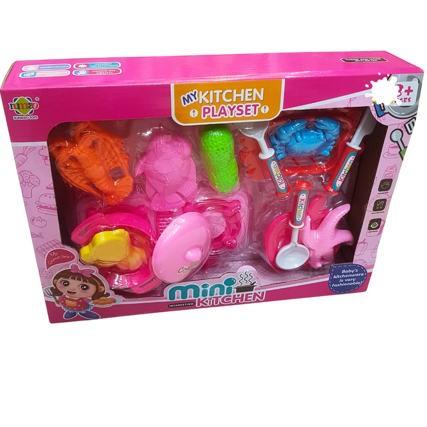 My Kitchen Playset - Mini Kitchen Cooking Set for Kids 3+ with Realistic Utensils and Food Accessories Main image
