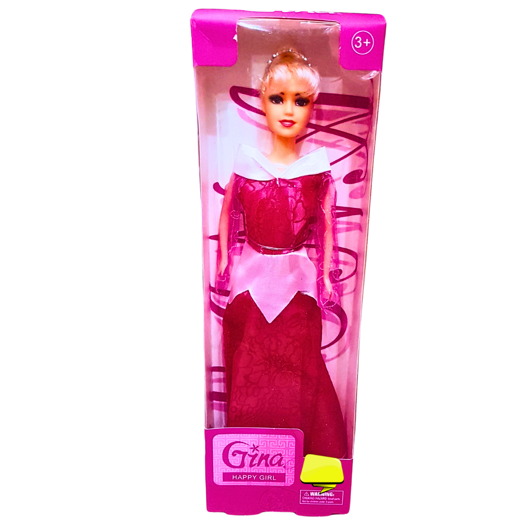 Gina Happy Girl Princess Doll – Elegant Pink Gown for Kids 3+ – Classic Dress-Up Play Toy Main image