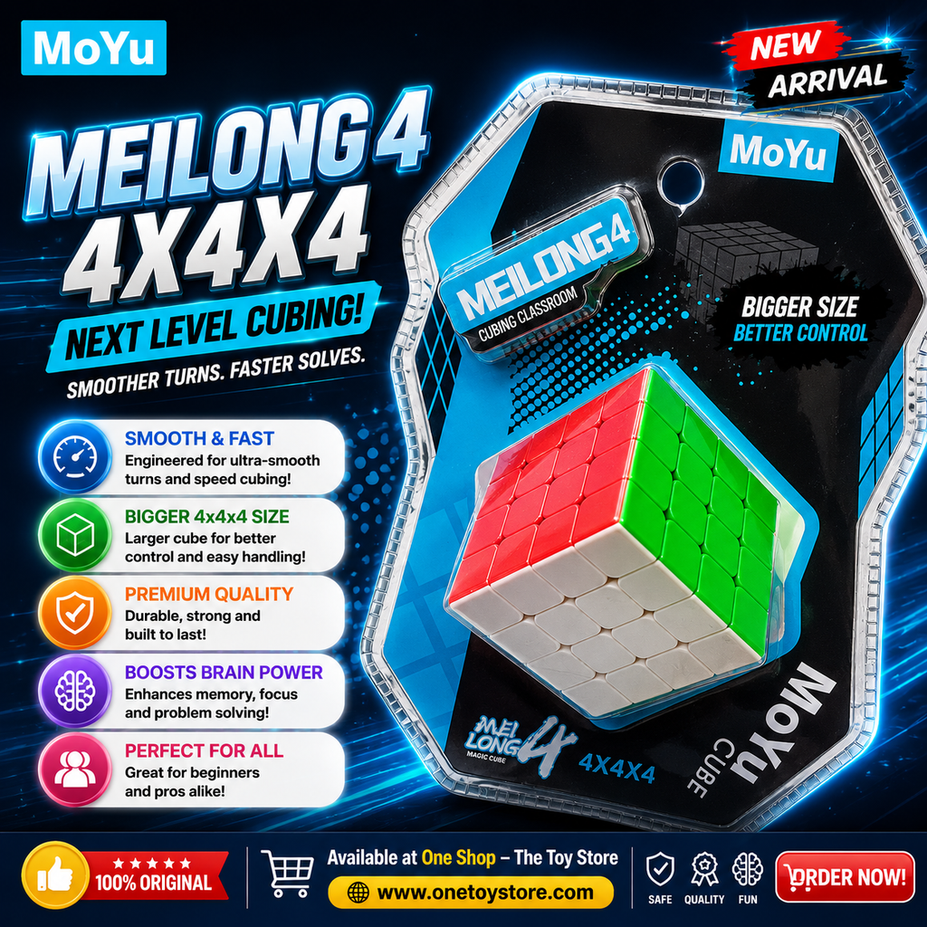 MoYu MeiLong 4x4x4 Speed Cube - Intermediate Puzzle for Cognitive and Motor Skill Development