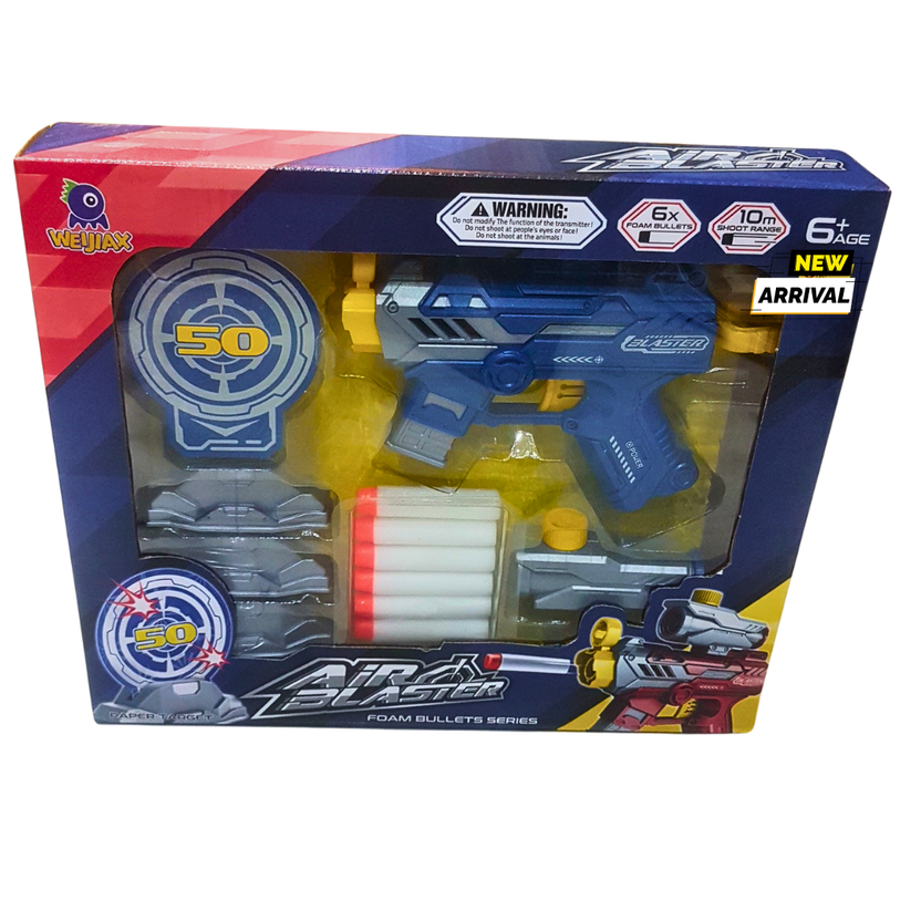 Air Blaster Foam Bullet Gun Set for Kids | Target Shooting Toy | 6 Foam Bullets | Safe Play | Age 6+ Main image