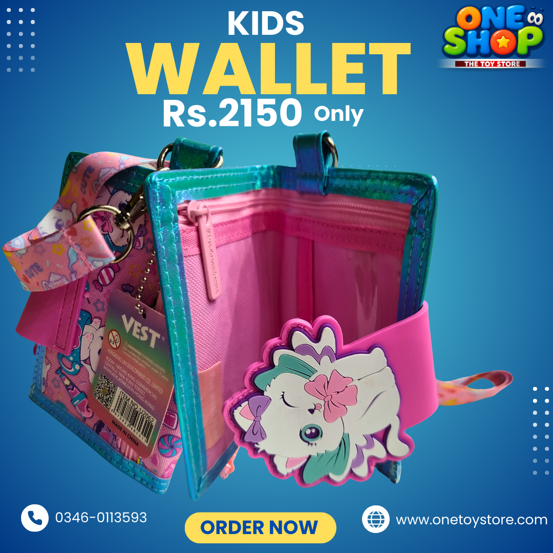 Cute Kitty Kids Wallet for Girls | Cartoon Cat Wallet with Strap Lock | Premium Kids Wallet – Colorful, Secure & Durable (Rs.2150) Secondary image