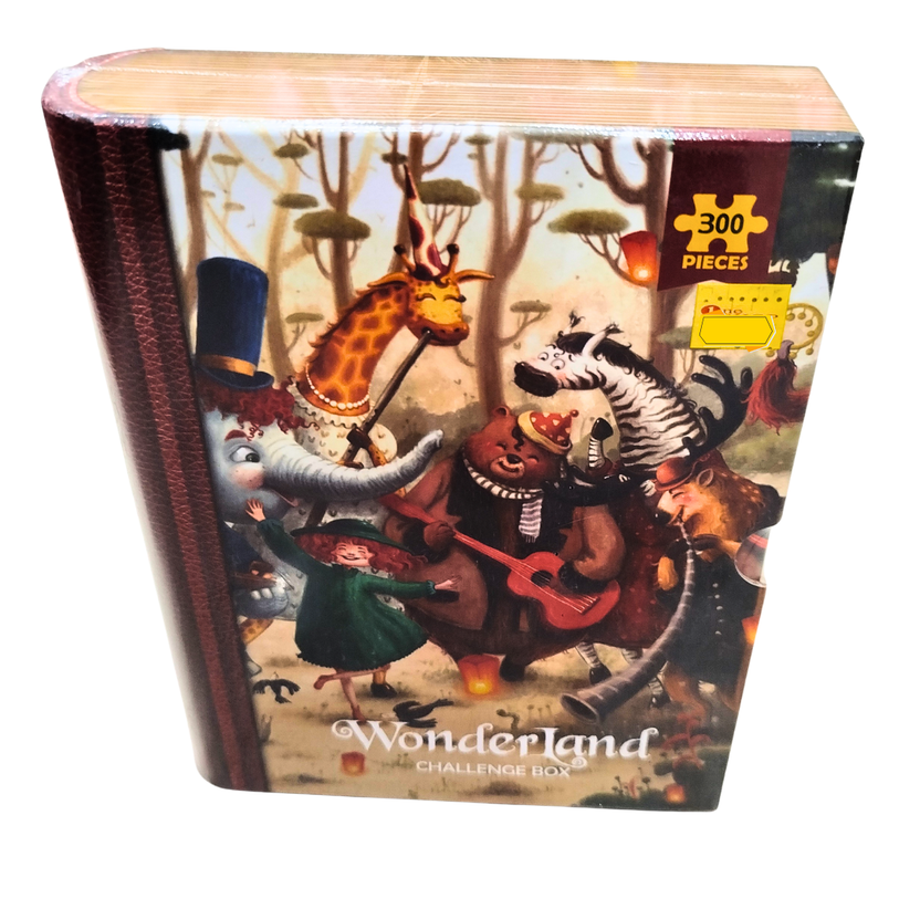 Wonderland 300-Piece Jigsaw Puzzle Challenge Box for Kids – Fun Animal Forest Theme Puzzle Book Main image