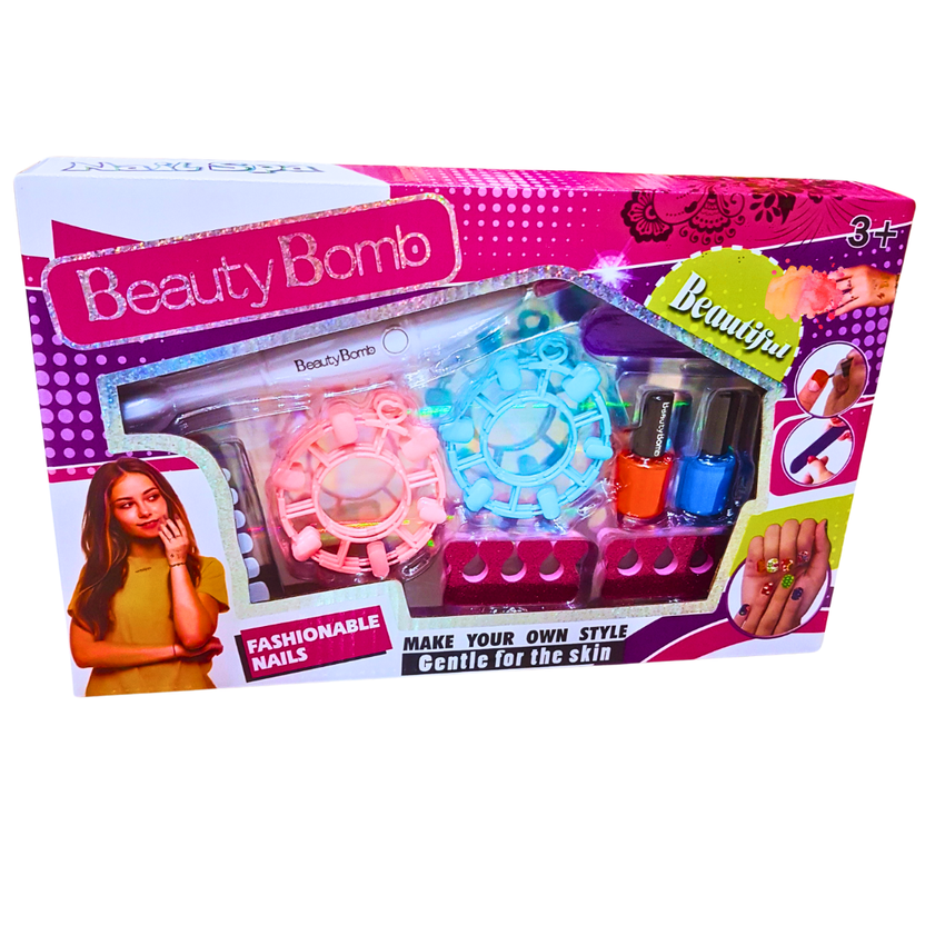 Beauty Bomb Fashionable Nails Playset - DIY Nail Art Kit for Kids, Ages 3+ Main image