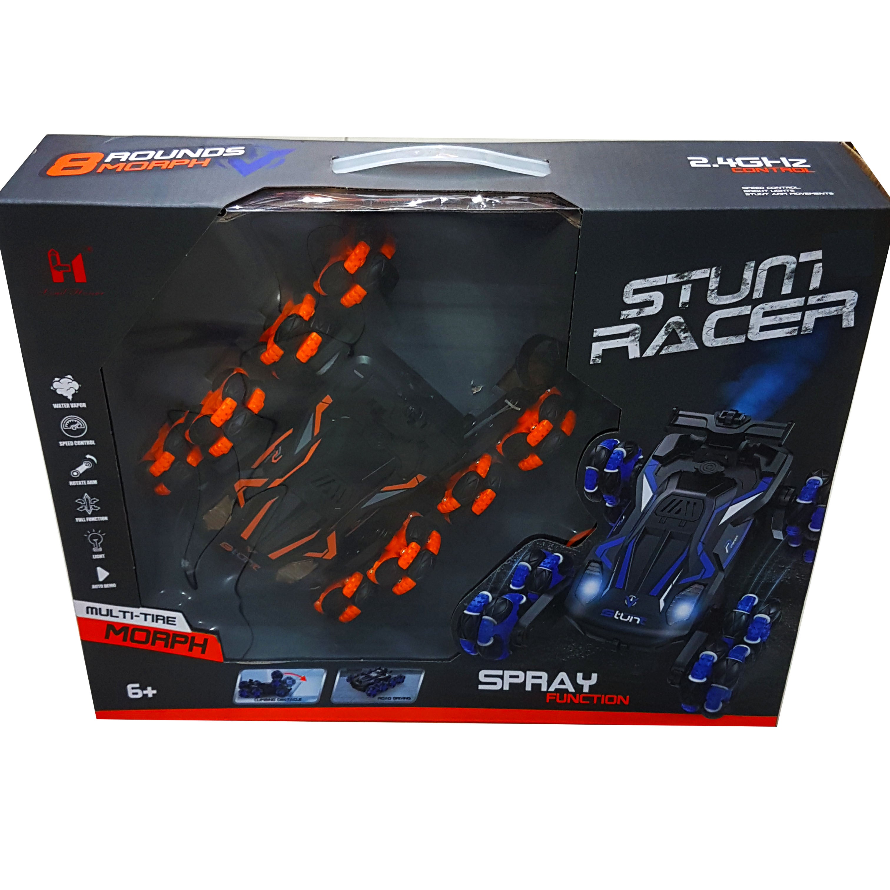 Thrilling Stunt Racer Car for Boys with Water Vapor Trail, Multi-Speed Control, Dynamic Lights & Auto-Demo Feature - Ultimate Obstacle Climbing & Road Driving Experience
