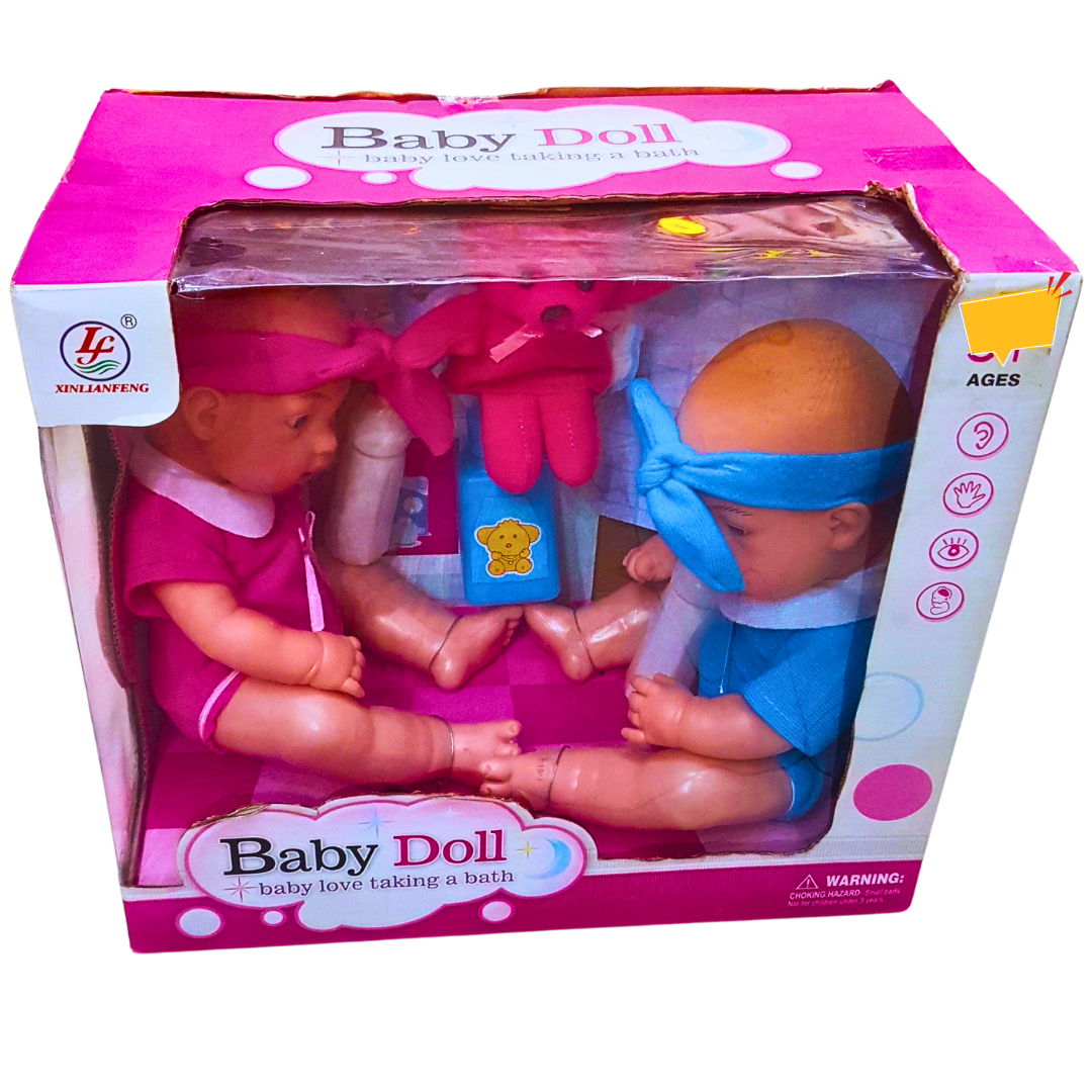 Twin Baby Doll Bath Time Playset - Interactive Bath Accessories | For Kids 3+ Main image