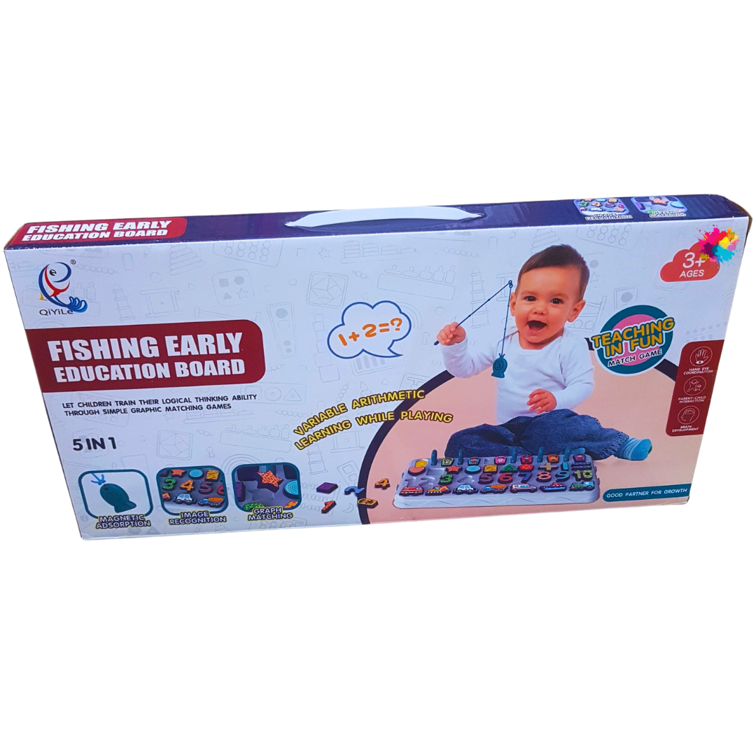5-in-1 Fishing Early Education Board - Fun Learning Toy for Kids Ages 3+ - Enhance Logical Thinking and Arithmetic Skills
