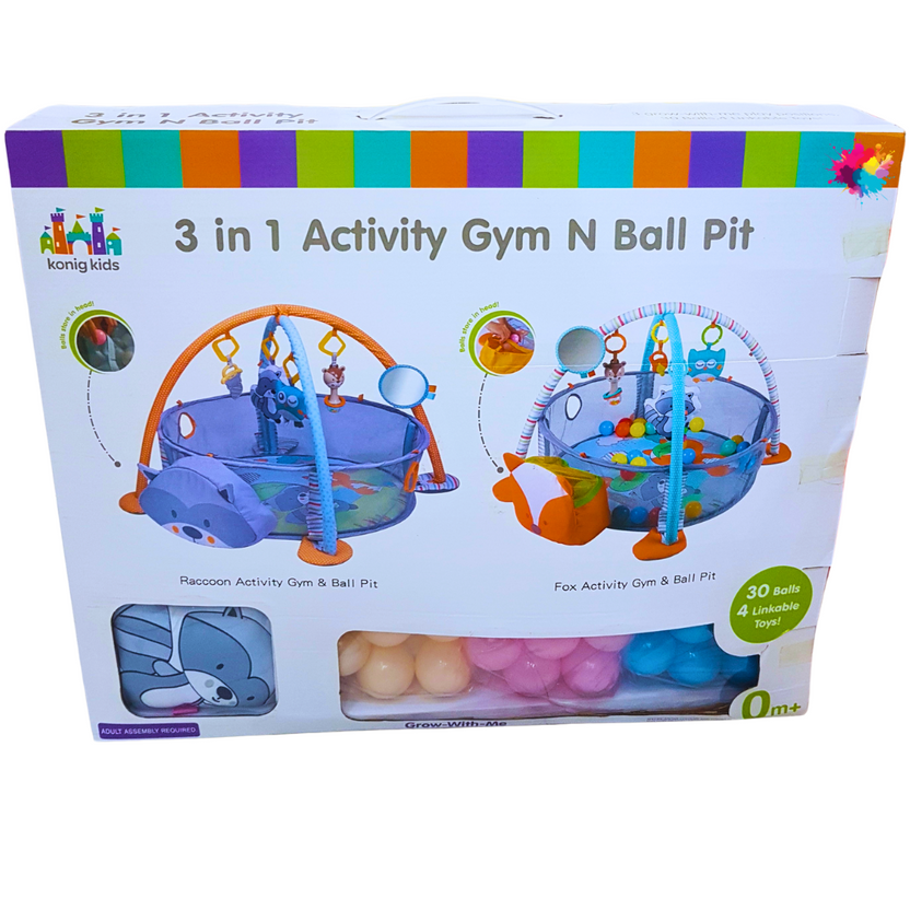 Konig Kids 3-in-1 Activity Gym N Ball Pit - Multi-Stage Play Mat for Infants Main image
