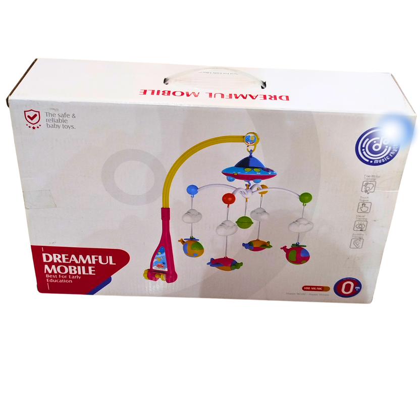 🌙 Dreamful Musical Baby Crib Mobile – Rotating Hanging Toy with Planets, Clouds & Soothing Music (0M+) Main image