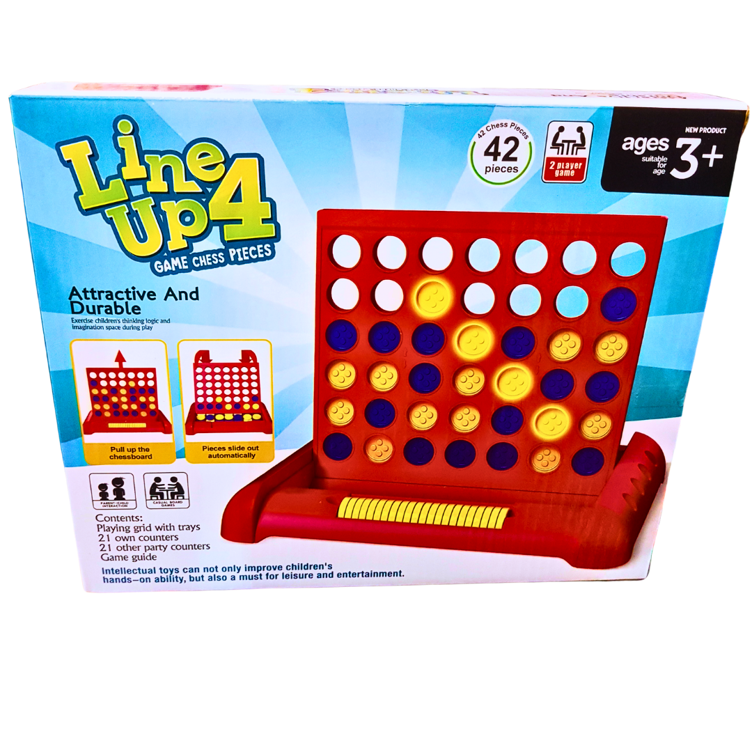 Line Up 4 Board Game for Kids - Classic 2-Player Strategy Game with 42 Chess Pieces | Fun and Educational for Ages 3+ Secondary image