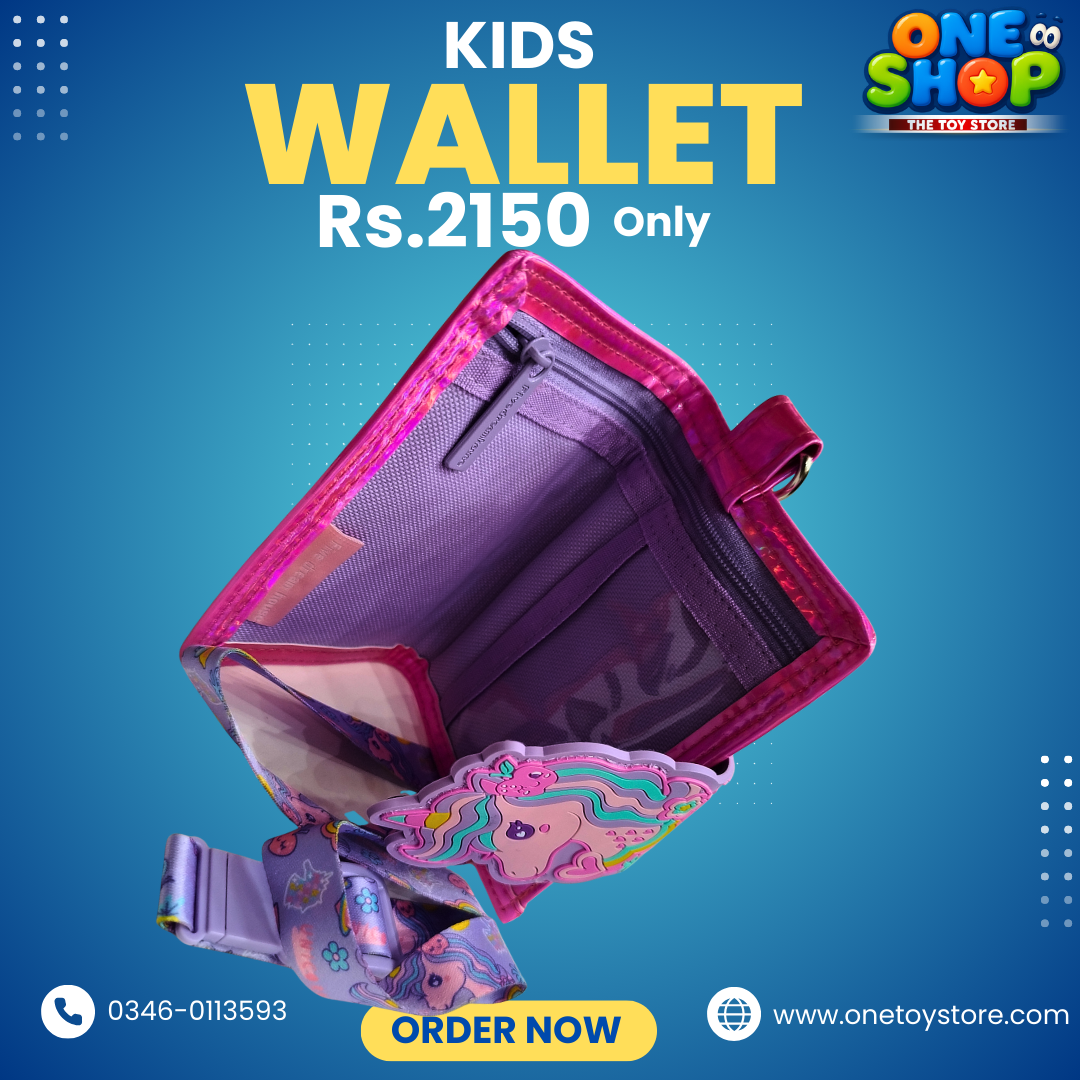 Rainbow Unicorn Kids Wallet for Girls | Cute Cartoon Unicorn Wallet with Strap Lock | Premium Kids Wallet – Colorful, Secure & Durable (Rs.2150)