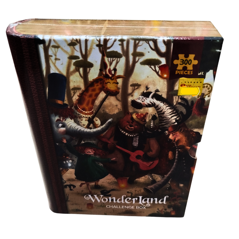 Wonderland Animal Party Jigsaw Puzzle – 300 Pieces Challenge Box for Kids in Book-Style Case Main image