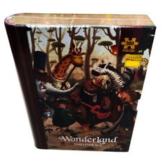 Wonderland Animal Party Jigsaw Puzzle – 300 Pieces Challenge Box for Kids in Book-Style Case