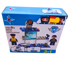 3-in-1 Police Headquarters Building Block Set (83 PCS) – Ages 6+ 🚓🏢👮‍♂️