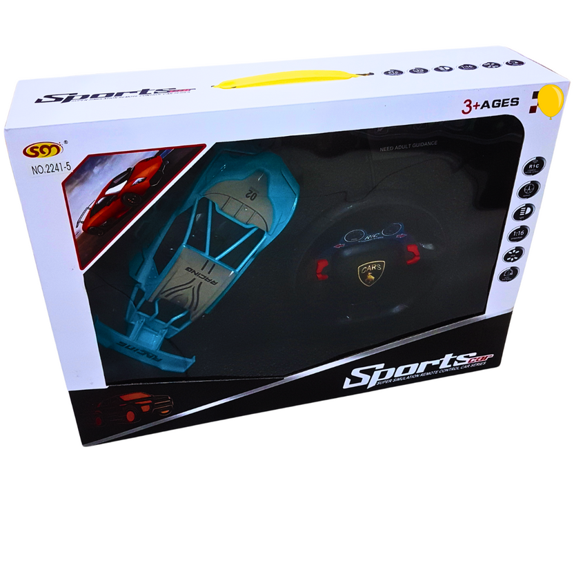 1:16 Remote Control Sports Racing Car with Steering Wheel for Kids – Ages 3+ | High-Speed RC Car with Realistic Design and Lights Main image