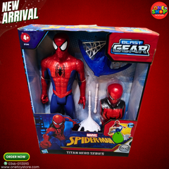 Marvel Spider-Man Titan Hero Series Blast Gear Action Figure for Kids – Superhero Toy with Mask, Web Accessories & Role Play Set (4+ Years)