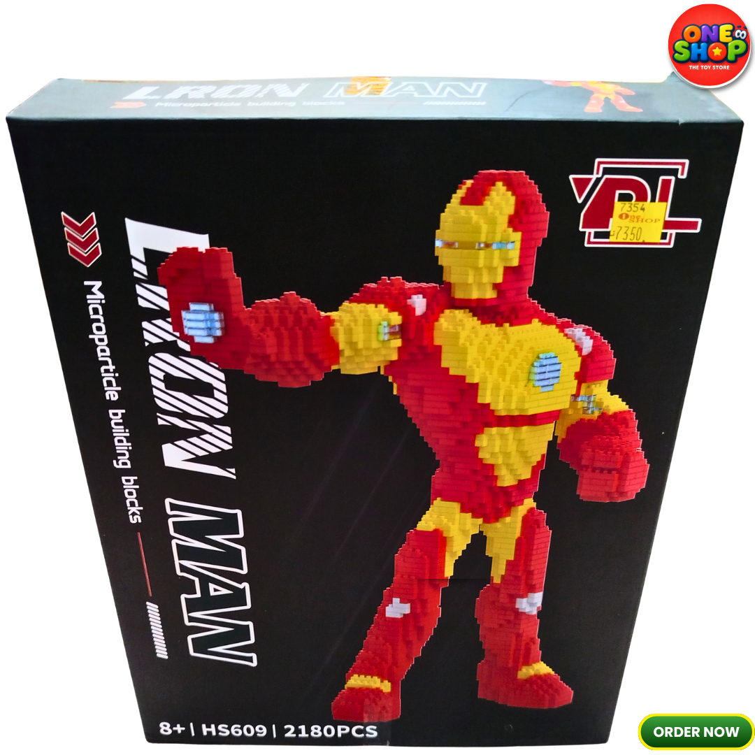 Iron Man Micro Building Blocks Set 2180 Pieces – Superhero Nano Brick Figure Model for Kids & Adults | DIY Construction Toy | Collectible Display Building Set