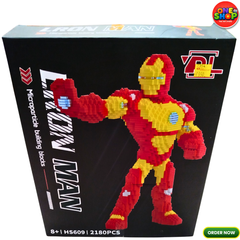 Iron Man Micro Building Blocks Set 2180 Pieces – Superhero Nano Brick Figure Model for Kids & Adults | DIY Construction Toy | Collectible Display Building Set