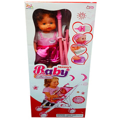 New Arrival: Interactive Baby Doll with Stroller & Feeder - 12 Baby Sounds, Drink & Wet Feature, Perfect Gift for Girls