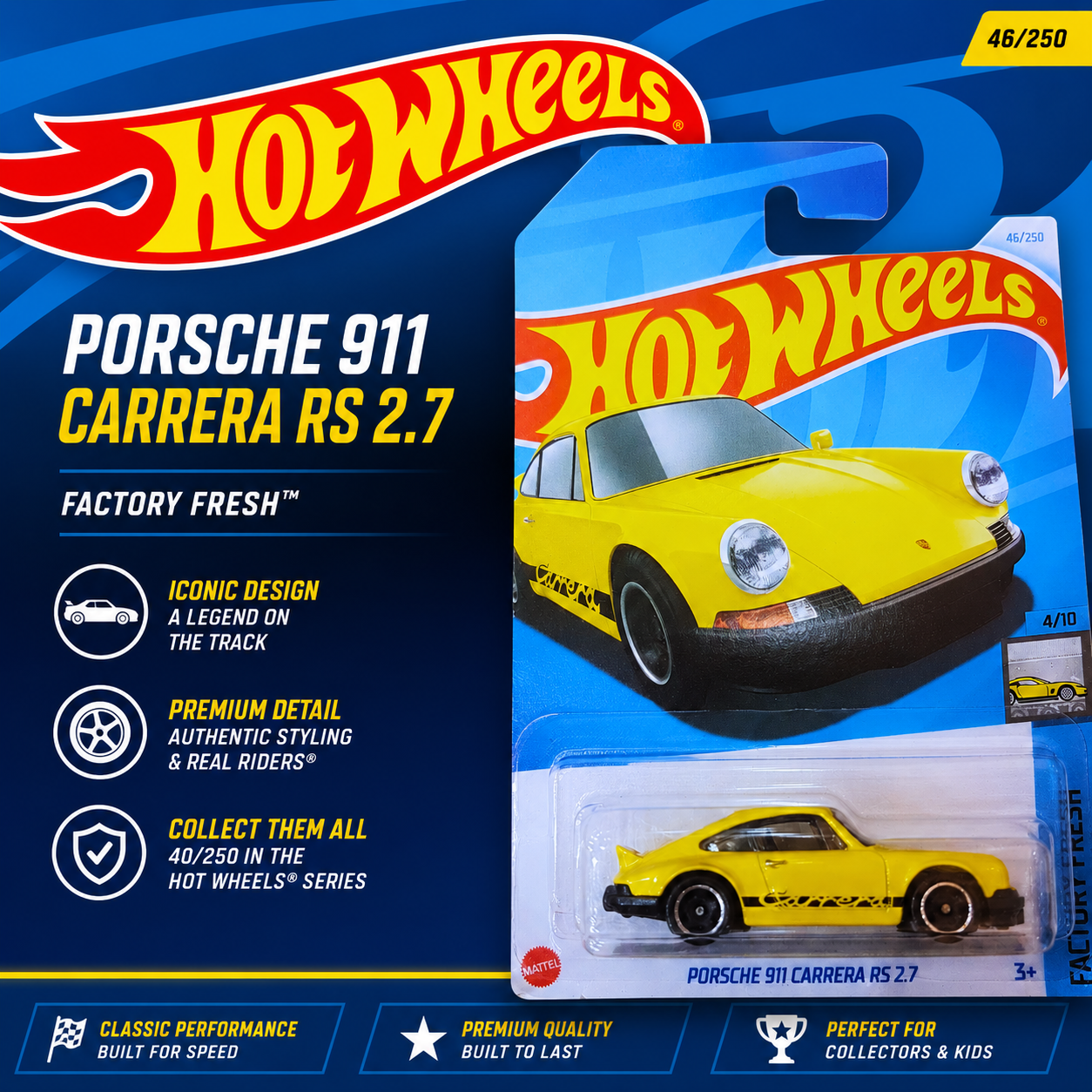 Hot Wheels Porsche 911 Carrera RS 2.7 Die-Cast Car
