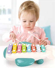 8-Key Kids Xylophone Toy Airplane Shape with Pair of Mallets for Early Musical Educational