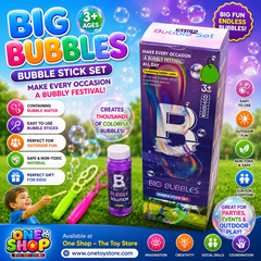 Big Bubble Stick Set for Kids 3+ | Giant Bubble Maker Toy with Bubble Solution | Outdoor Fun Bubble Wand Set for Boys & Girls
