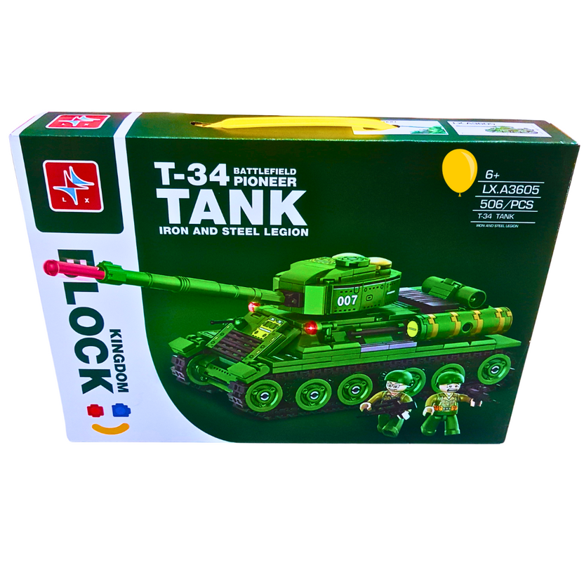 T-34 Battlefield Pioneer Tank Building Block Set – 506 Pieces | Creative Military Toy for Kids 6+ Main image