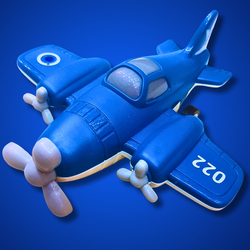 Colorful Pull-Back Airplane Toy - Available in Blue, Yellow, and Red Main image