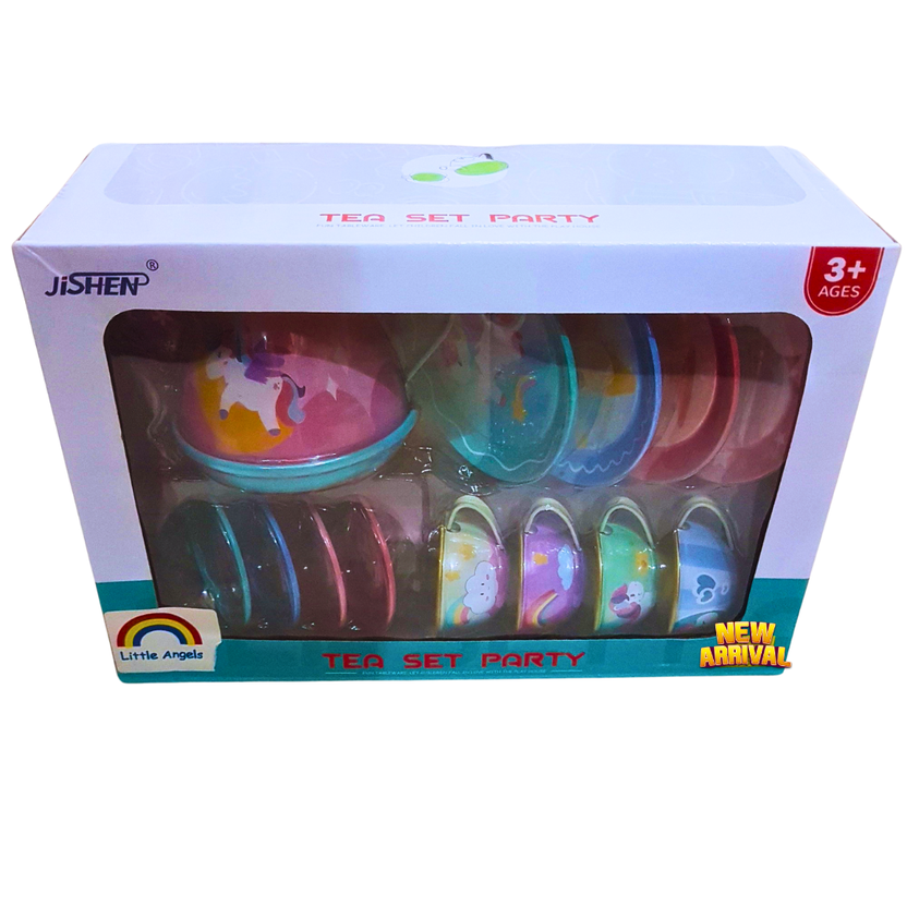 Unicorn Tea Set for Kids – 13-Piece Pretend Play Party Set for Girls | Colorful Cups, Saucers & Teapot | Best Role Play Toy for Ages 3+ Main image