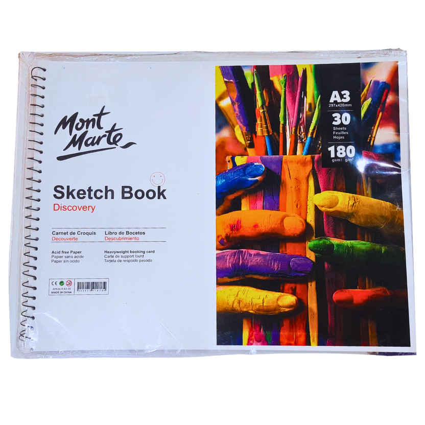 Mont Marte A3 Sketch Book Discovery - 30 Sheets, 180 GSM Acid-Free Paper Main image