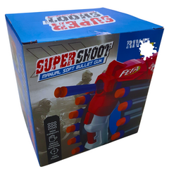 SuperShoot Manual Soft Bullet Gun – High Capacity, Single-Handed Operation, High Power