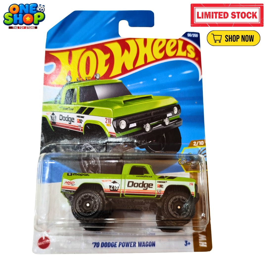 Hot Wheels ’70 Dodge Power Wagon Die-Cast Toy Car – Off-Road Pickup Truck Miniature for Kids | Collectible Hot Wheels Car Pakistan