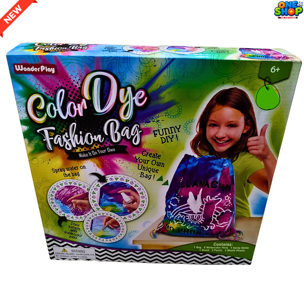 Color Dye Fashion Bag DIY Kit for Kids – Creative Drawstring Bag Painting Set with Watercolor Pens | Arts & Crafts Activity Toy for Girls & Boys