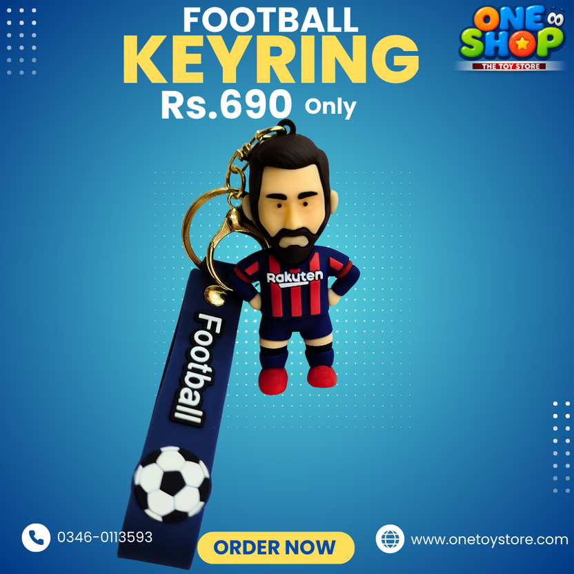 Football Player Keyring for Kids & Fans | Cartoon Football Keychain with Strap | Premium Sports Keyring – Stylish & Durable (Rs.690) Main image