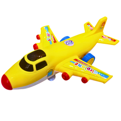 Colorful Cartoon Airplane Toy for Toddlers – Push & Go Plane with Bright Lights & Wheels (Red, Yellow, Blue) Each sold seprately