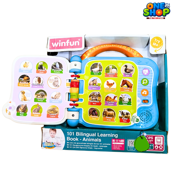 Winfun 101 Bilingual Learning Book – Interactive Animal Sound Book for Kids with English & Spanish Learning