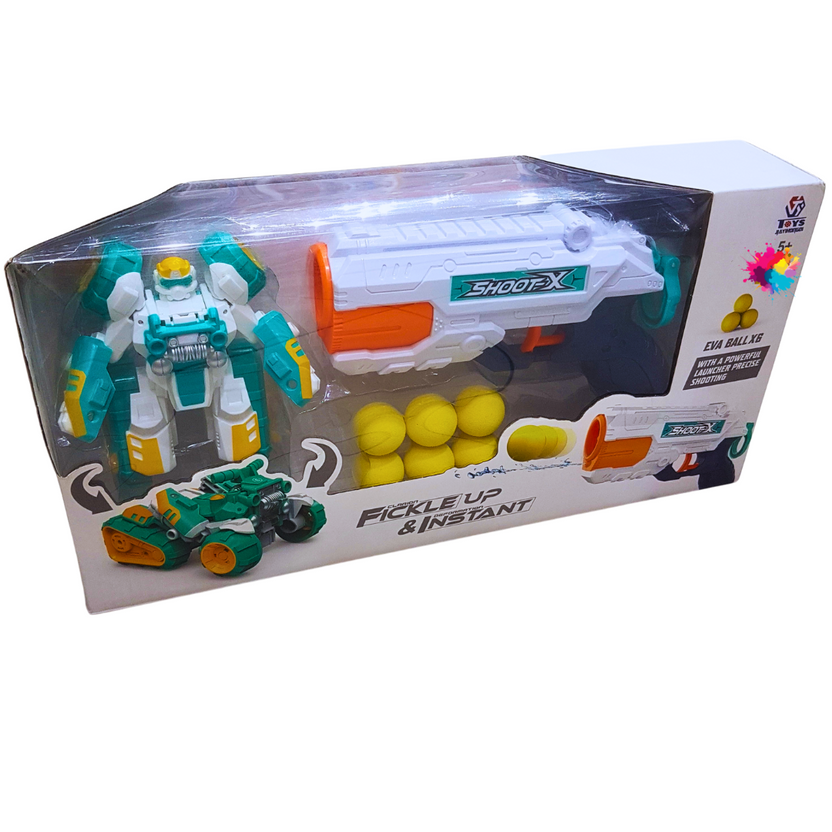 Shoot X Transformable EVA Ball Blaster and Robot Set Main image