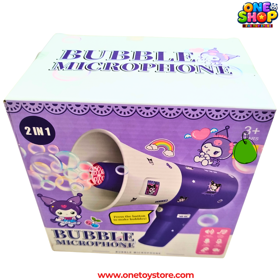 2-in-1 Bubble Microphone Toy for Girls | Musical Bubble Blower with Lights & Sound | Cute Cartoon Bubble Maker for Kids Age 3+