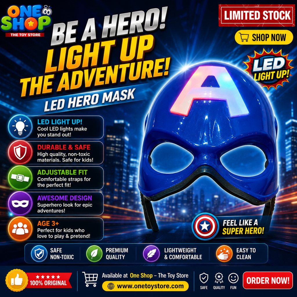 Captain America Hero Mask for Kids – Superhero Costume Accessory with Adjustable Strap